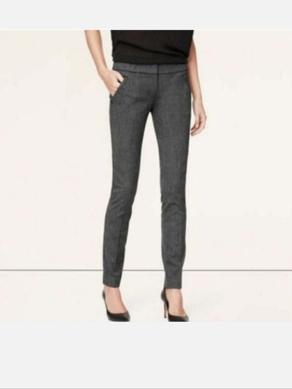 LOFT Charcoal Skinny Dress Pants